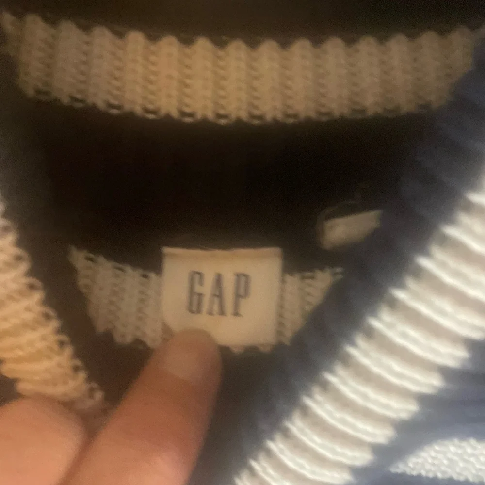 GAP used Navy and White Striped Turtleneck Sweater - Picture 3 of 4